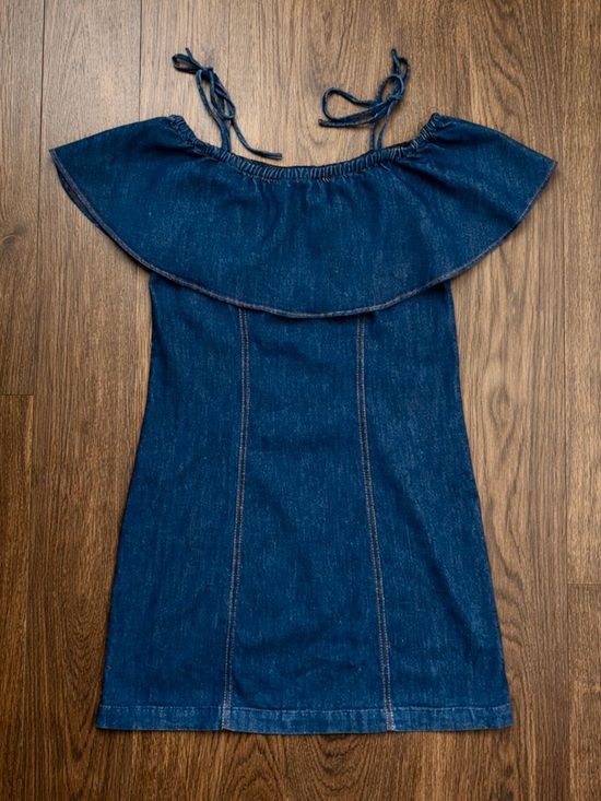 7 For All Mankind Dresses & Skirts - 7 For All Mankind Off the Shoulder Denim Dress XS